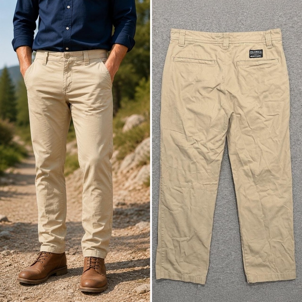 Columbia Chino Pants Men's 30" S Khaki Straight Leg Dadcore Casual Everyday